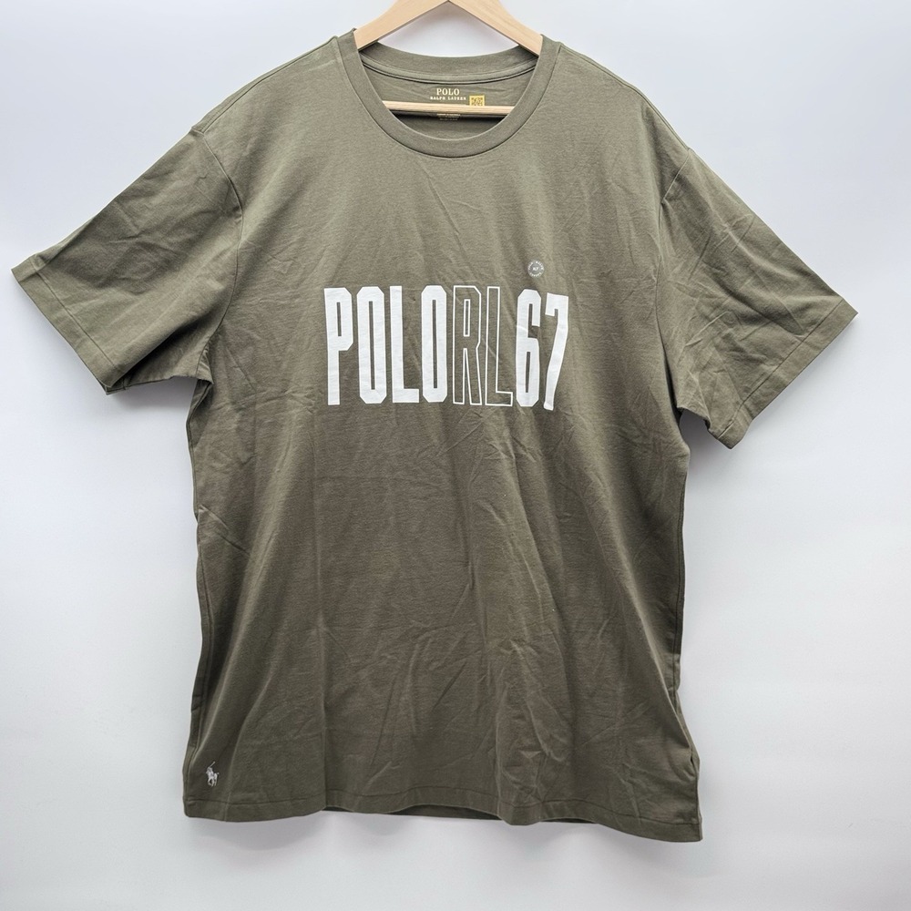 Polo Ralph Lauren RL 67 Mens  XLT Short Sleeve Tee Shirt Olive Green NWOT